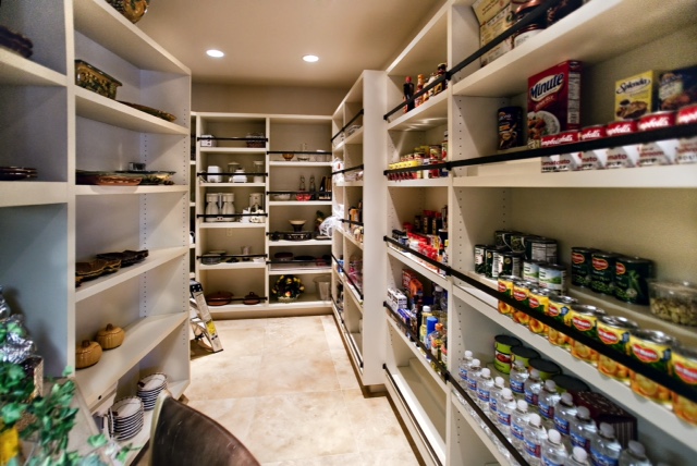 Large home kitchen pantry shelving