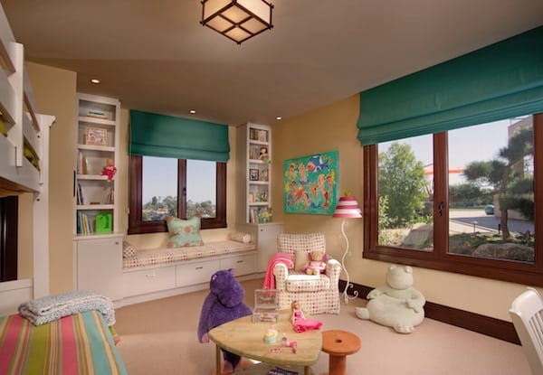 Kids room with roman shades