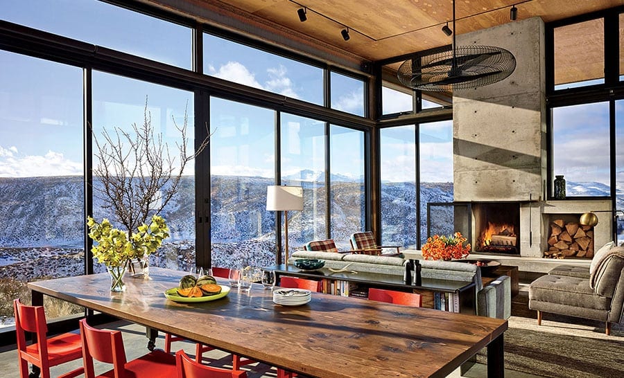 stone fireplace